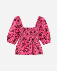 Smock Blouse - Shocking Pink