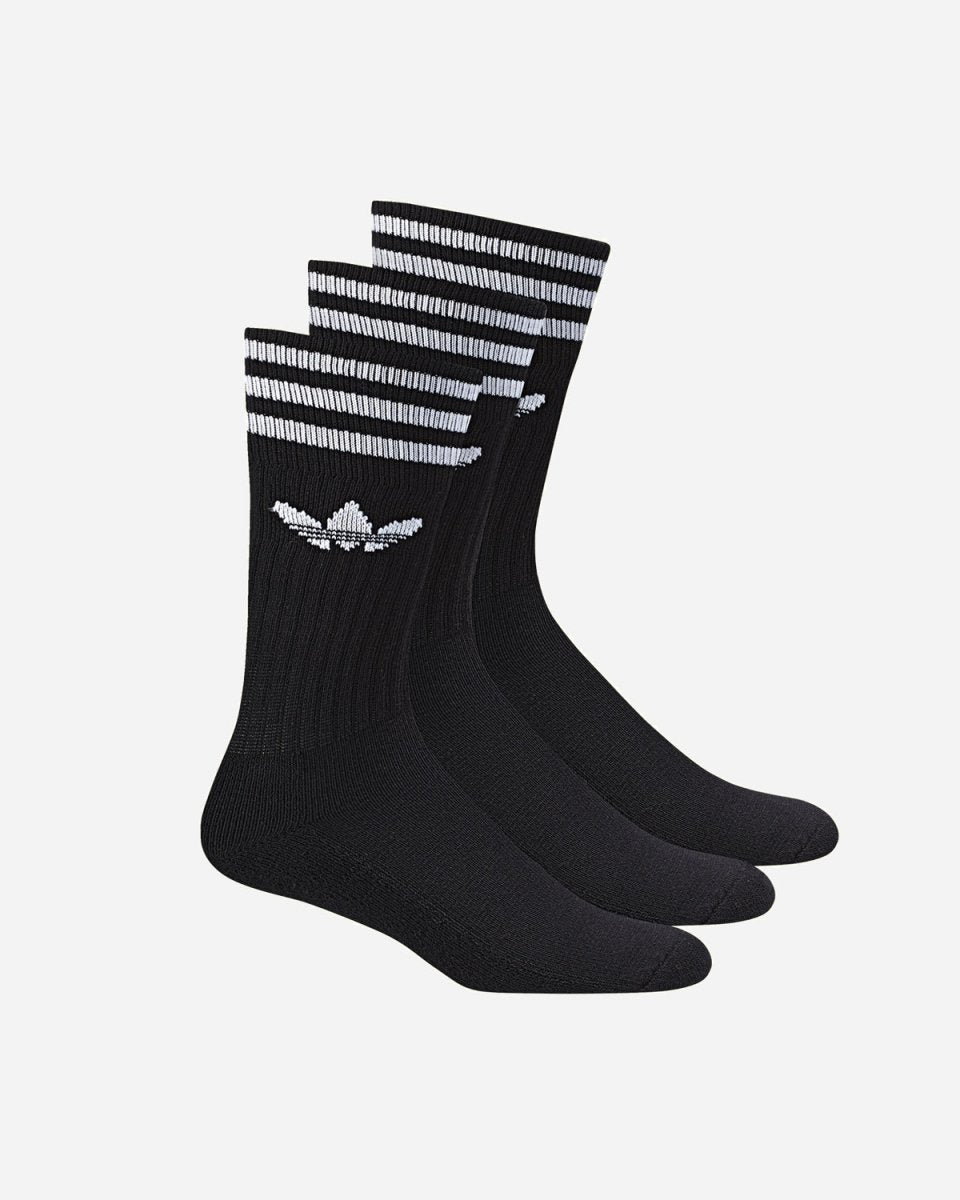 Solid Crew Socks - Black/White - Munk Store