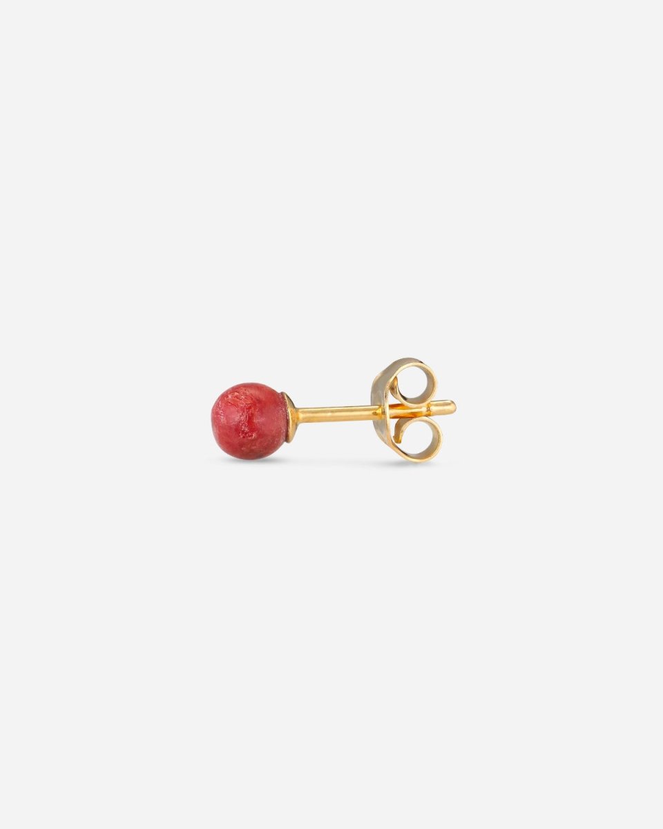 Splash Stud Red Coral - Gold Pleated - Munk Store
