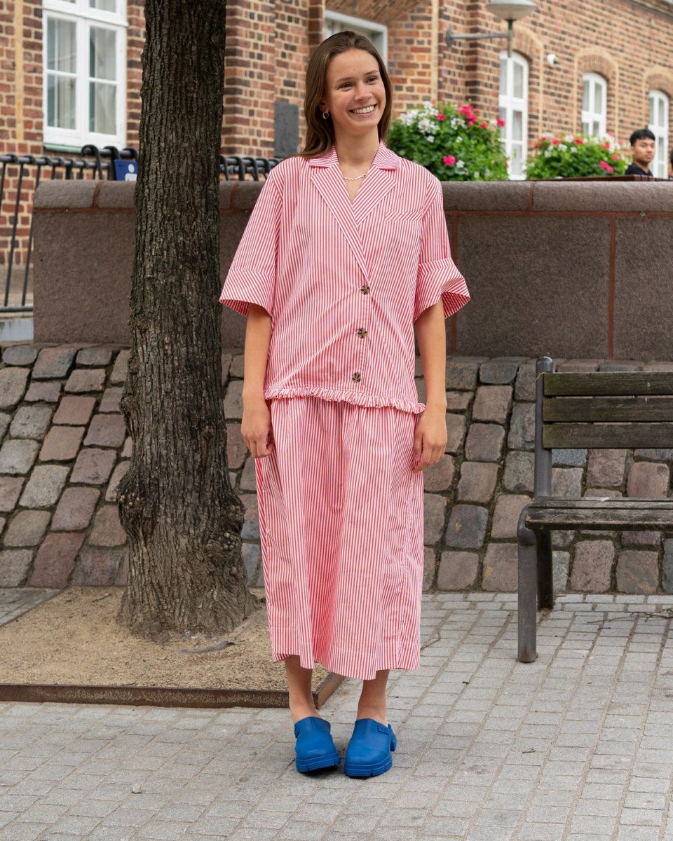 Stripe Cotton Blazer Dress - Thin Stripe Orangedotcom - Munk Store