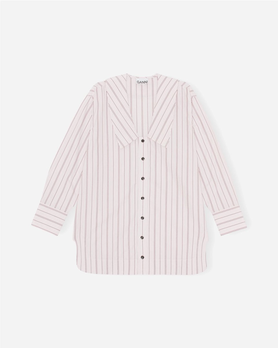 Stripe Cotton Oversized Shirt - Shrinking Violet - Munk Store