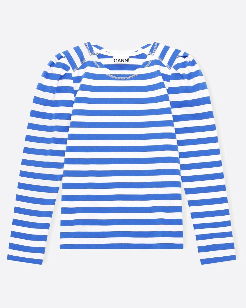 Striped Cotton Jersey - Bright White - Munk Store