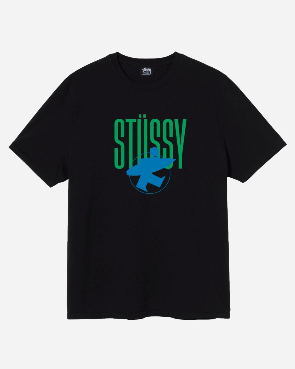 Stüssy Surfman Pig. Dyed Tee - Black - Munk Store
