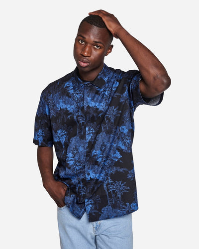 Sunny Bluepalm Shirt - Black/Blue - Munk Store