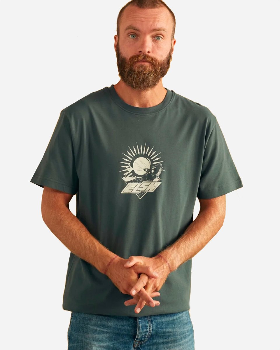 Tech Stag Brushed T-shirt - Stone Green - Munk Store