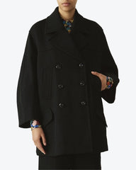Twill Oversized Coat -  Black