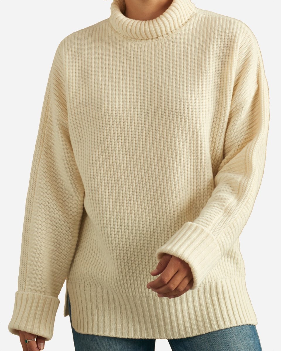 Vigga Knitted T-Neck - Off White - Munk Store