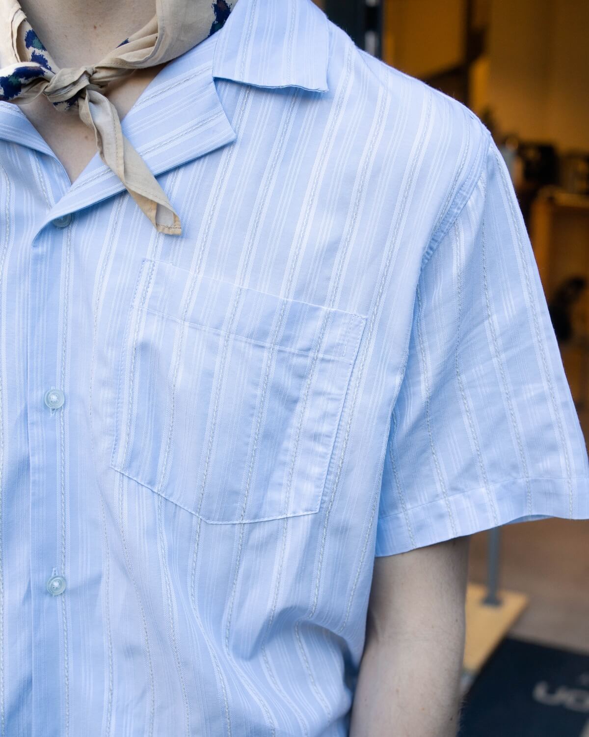 Iris Linnen Shirt - Light Blue - Woodbird - Munkstore.dk